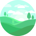 hills Icon grüne Berge und Bäume